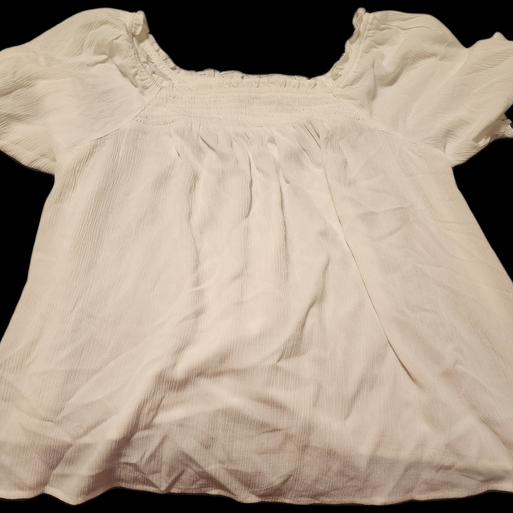 Torrid White Peasant Blouse Size 0